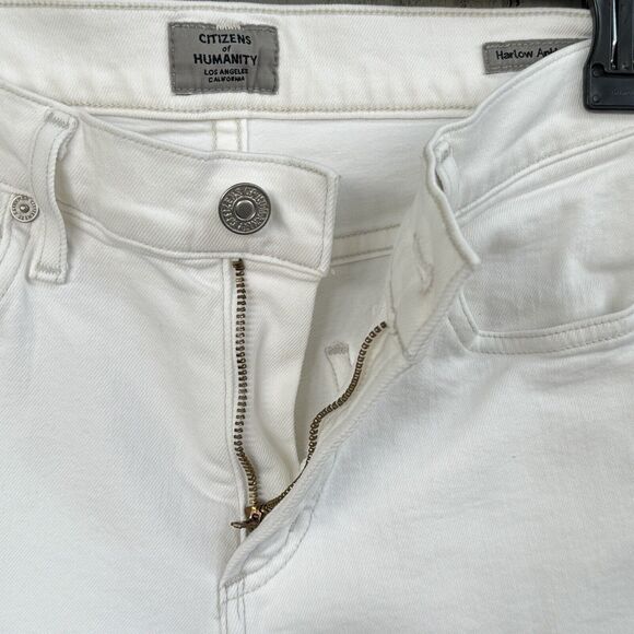 Citizens Of Humanity SZ 26 Harlow Ankle Slim Jeans Hi-Rise Stretch Floral Trim - Picture 8 of 13